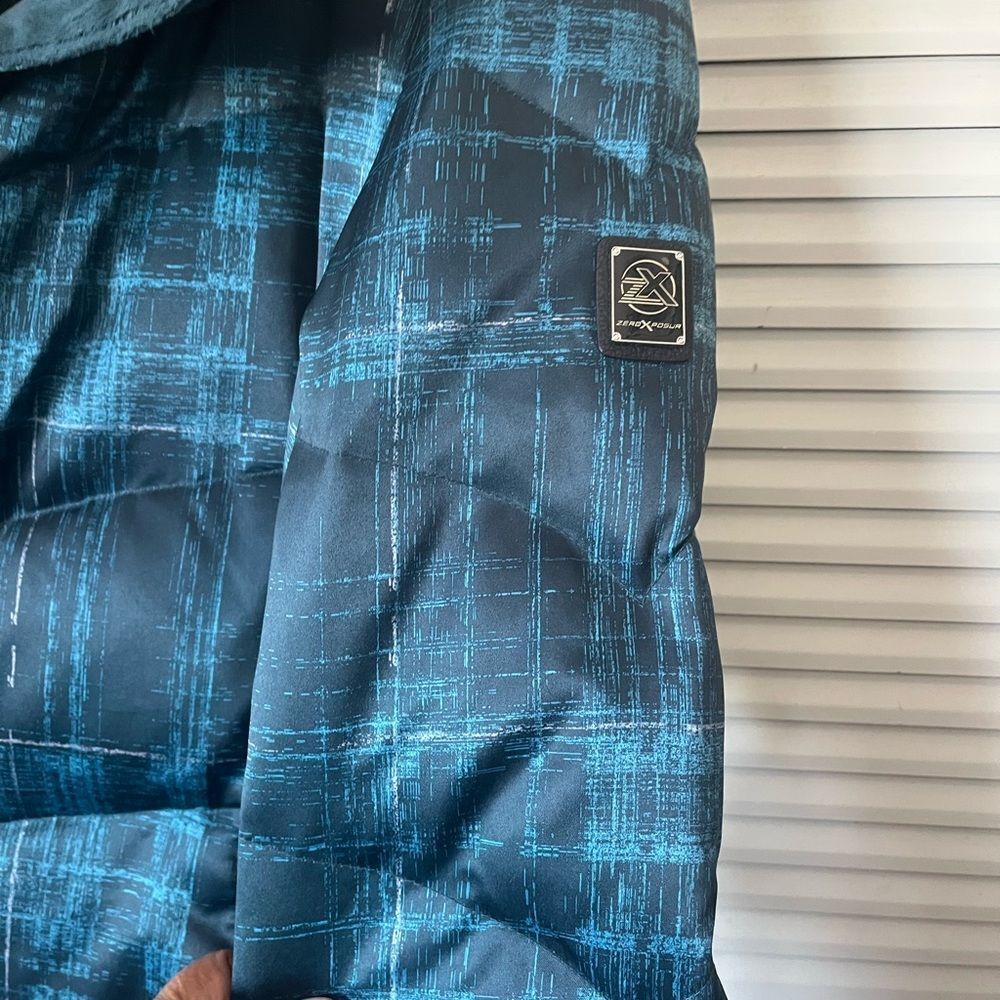 ZeroXposur Women's Puffer Jacket Teal & Black Plaid Zip Up Size L - Picture 9 of 10